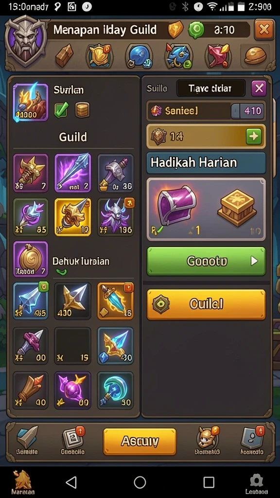 Layar permainan utama dengan berbagai pilihan level.