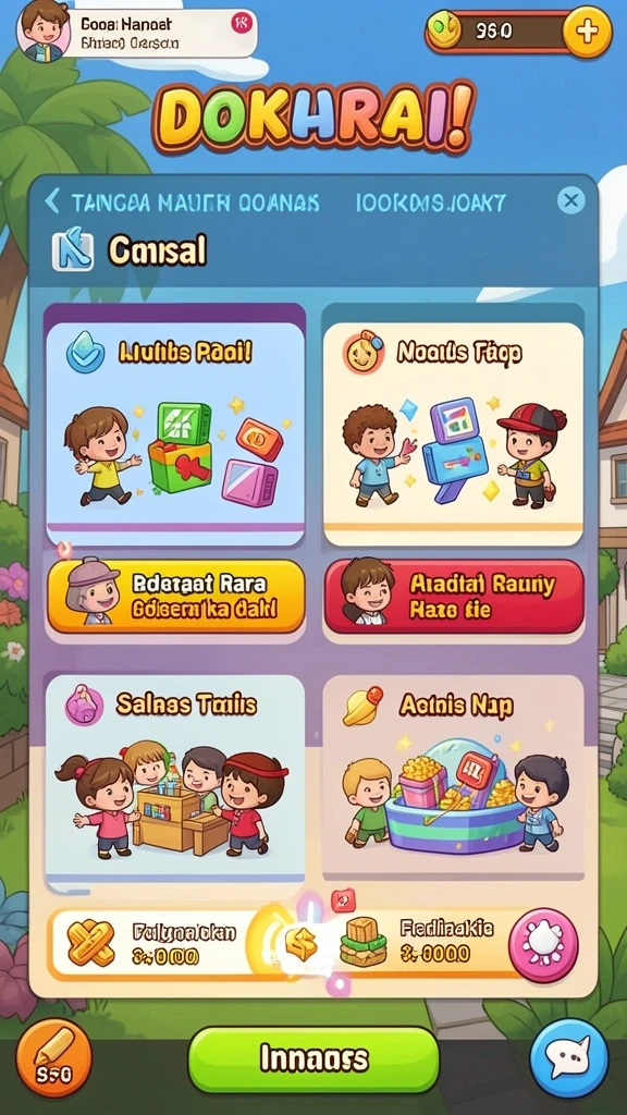 Tampilan menu utama yang menawan dan mudah dinavigasi.