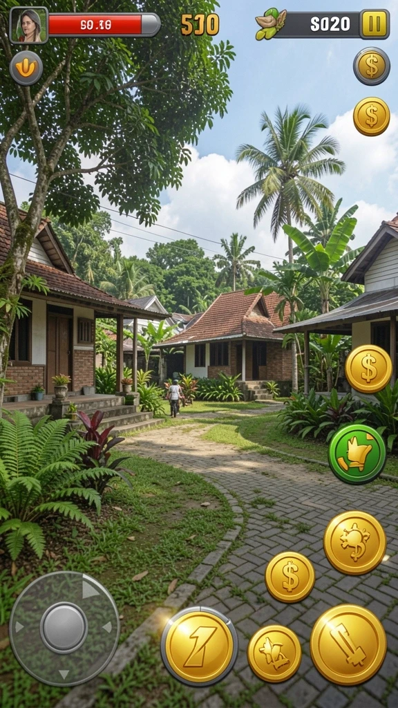 Visual menawan dari kota budaya Indonesia dalam game.