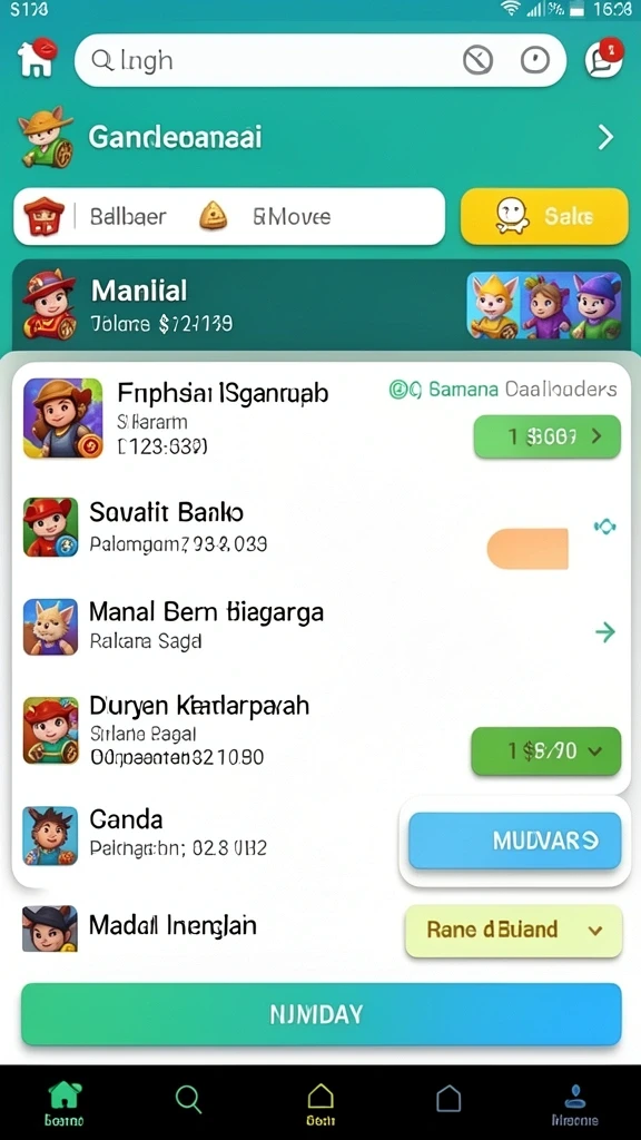 Tampilan awal game yang menarik dan intuitif.