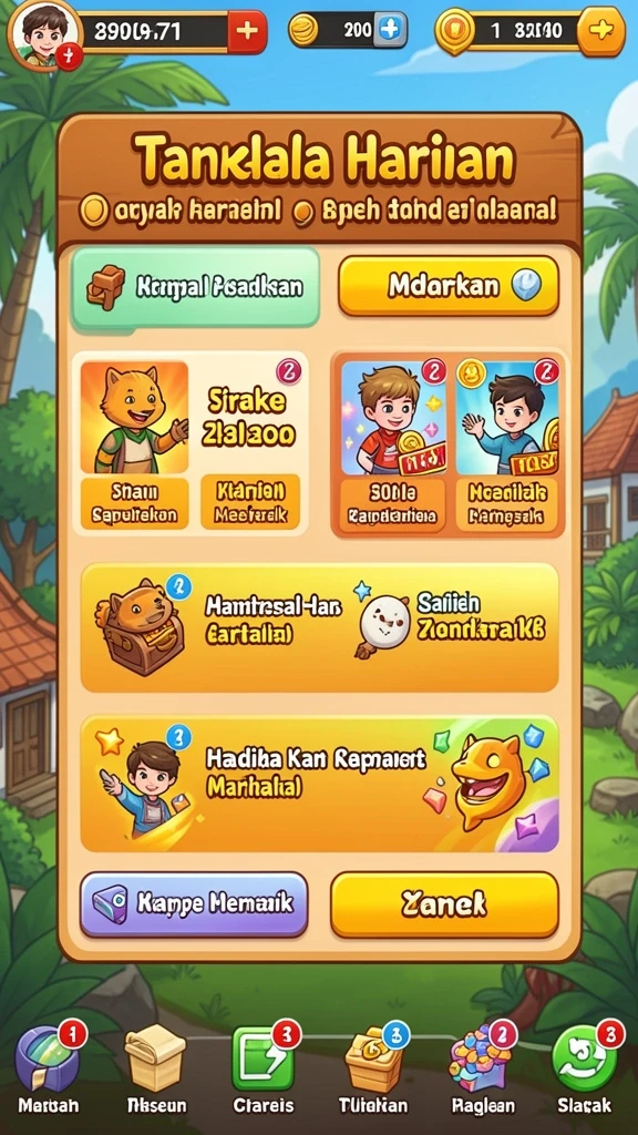 Screenshot fitur peningkatan karakter yang menarik.